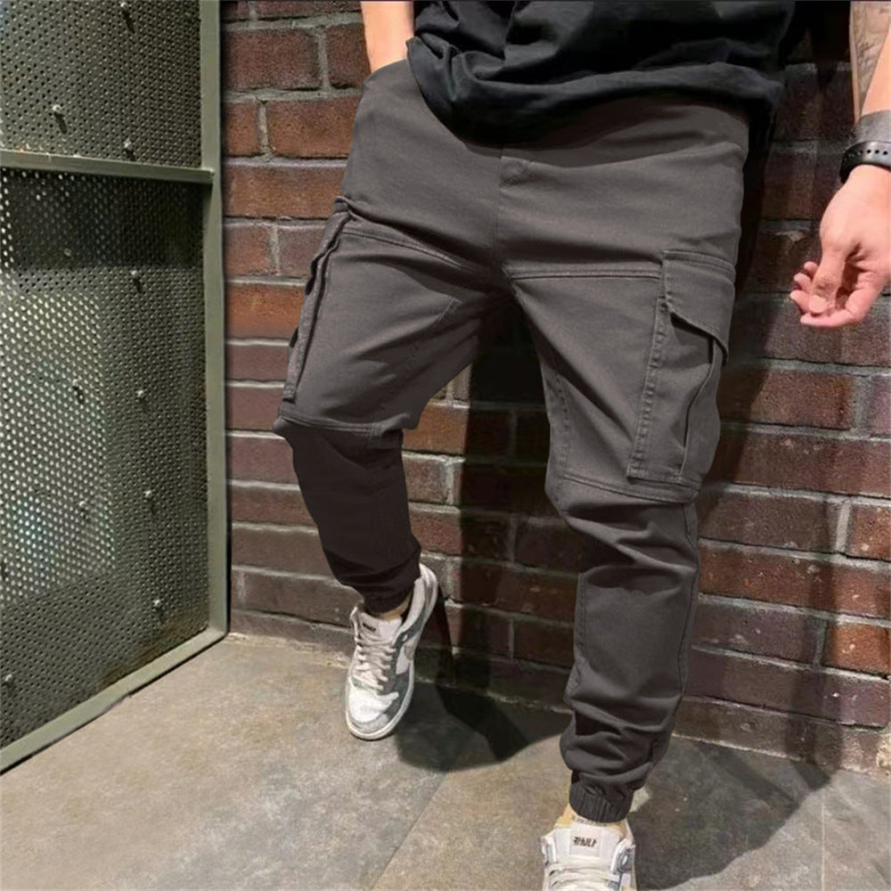 Men's Cargo Trousers, Casual Sports Trousers, Plus Size Baggies Trousers,  Thickening Cotton Drawstring, Plain Comfy Casual Cargo Trousers with  Pockets - Walmart.com